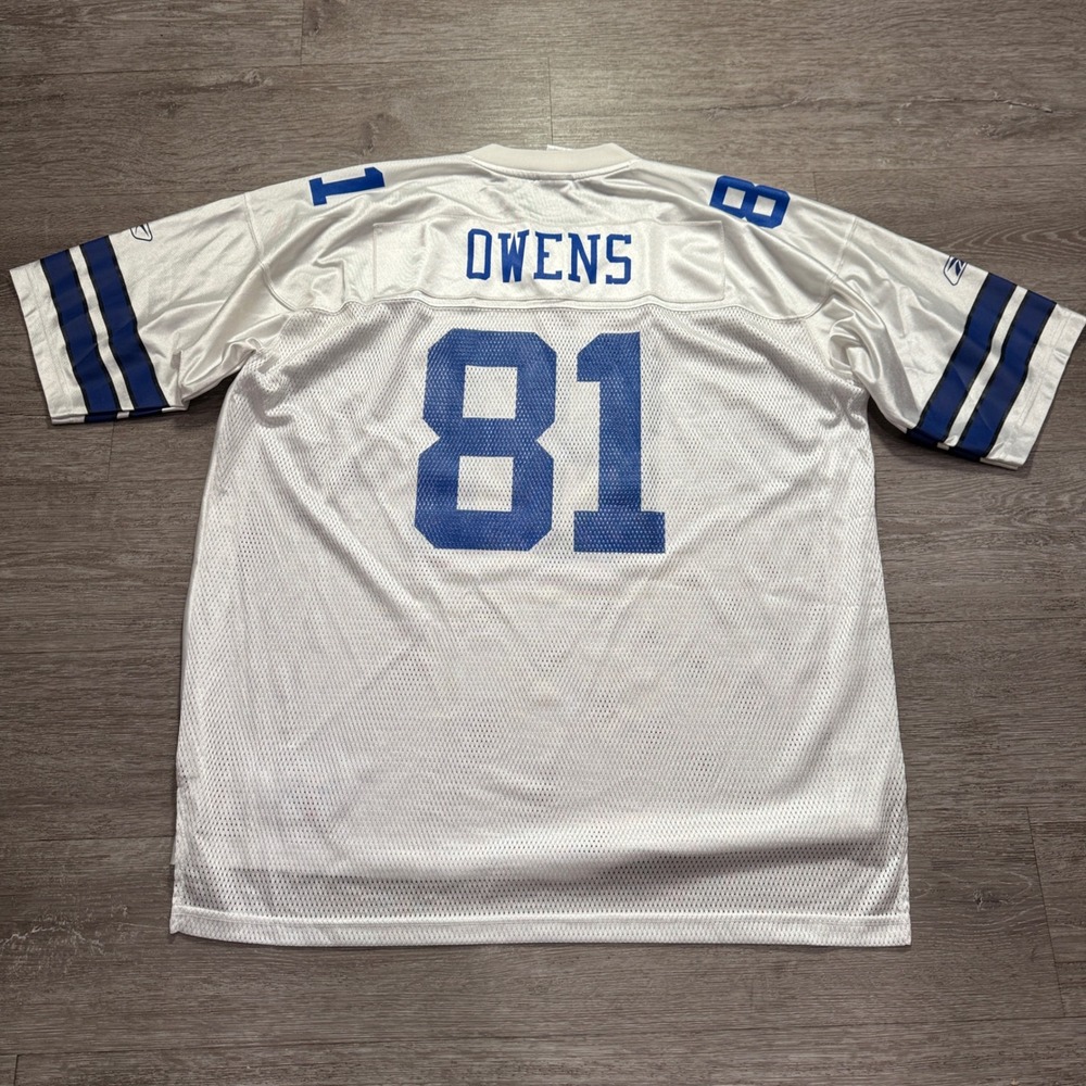 VTG Terrell Owens #81 Dallas Cowboys Jersey Mens XXL White Blue Reebok NFL 2006